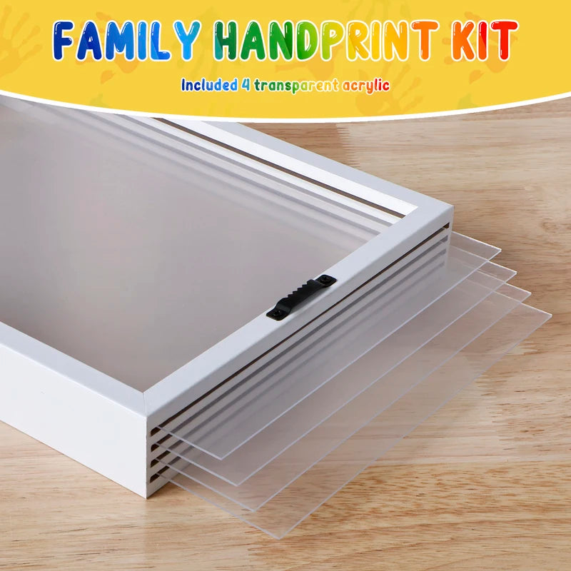 Family Handprint DIY Kit with Wooden Frame - Keepsake Craft Set for Baby & Kids