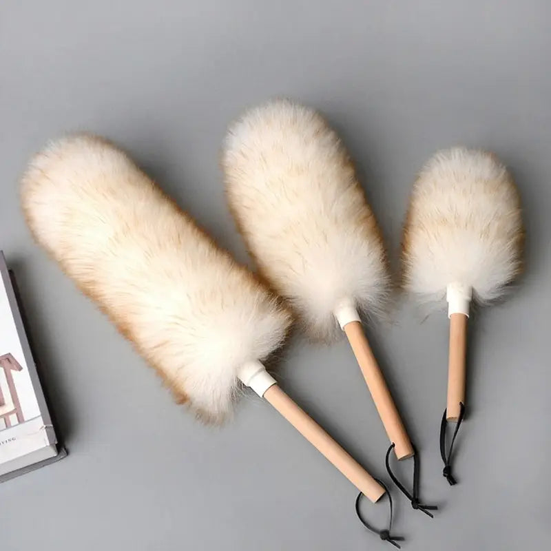 Super Soft Wool Duster for Household & Car Cleaning - Washable Dusting Brush