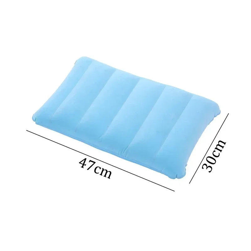 Inflatable Air Cushion Pillow for Camping Travel and Outdoor Use - Folding Square Head Rest