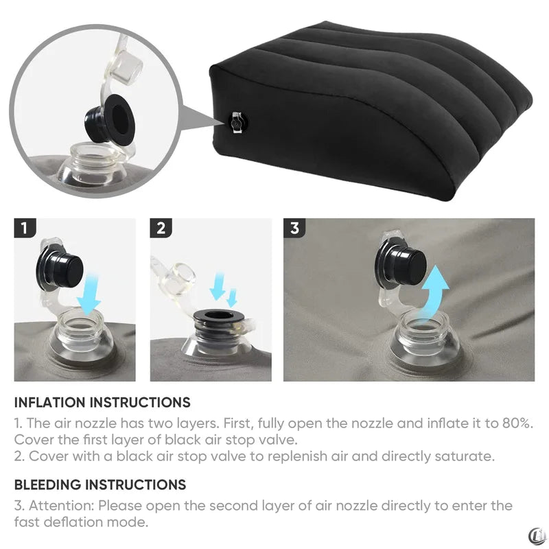 Inflatable Leg Elevation Pillow for Swelling Relief - Portable Wedge for Circulation