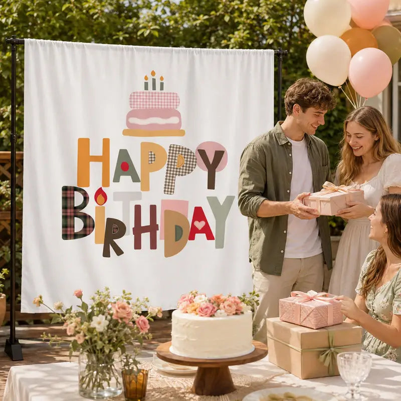 Birthday Celebration Tapestry Wall Decoration for Parties, Kids, Pets & More