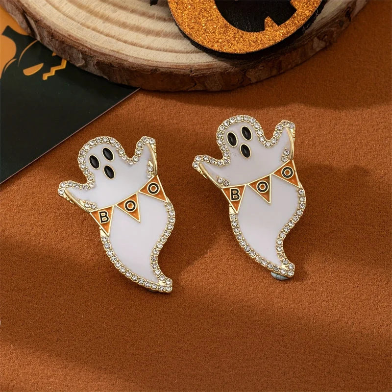 Halloween Ghost Earrings Cartoon Luminous Stud Earrings for Women Party Jewelry