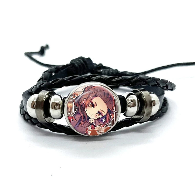 Anime Hetalia Axis Powers Leather Bracelets Glass Dome Snap Button Jewelry for Women Men