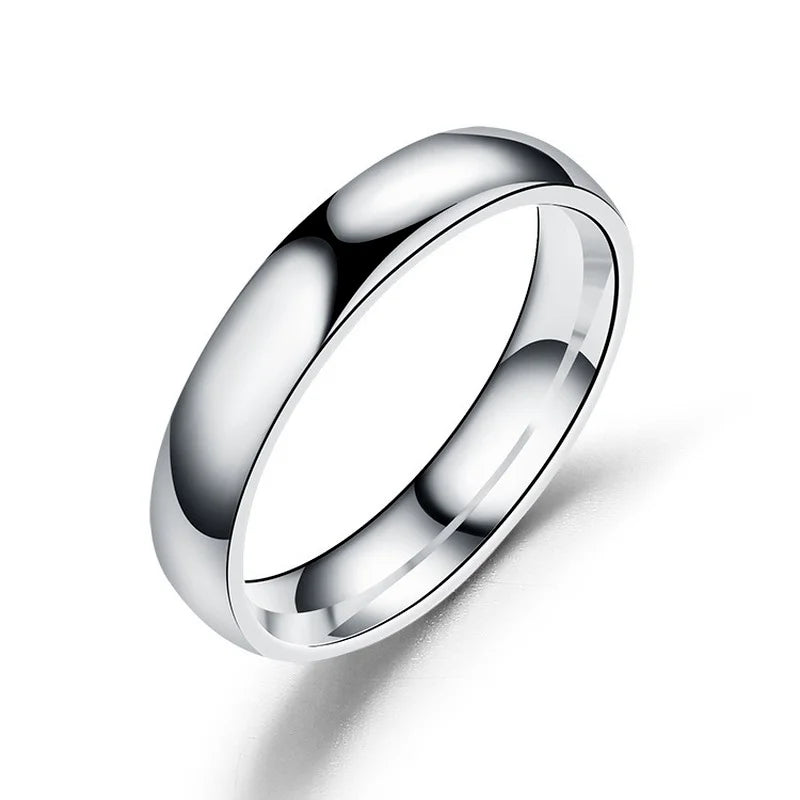 Titanium Wedding Ring Men Women 4mm 6mm High Polished Allergy-Resistant Jewelry