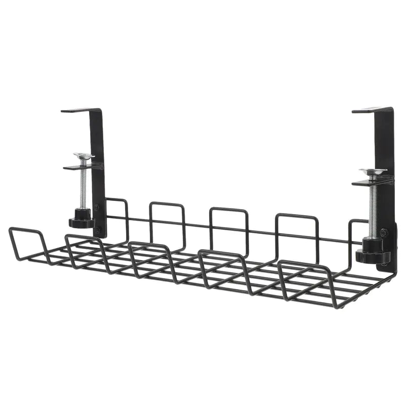 Under Desk Cable Organizer Rack No Punching Wire Management Tray for Office & Kitchen