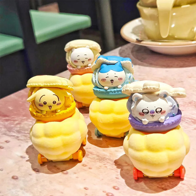 Chiikawa Macaron Dessert Gacha Toy Set - Cute Animal Figures for Desktop & Cake Toppers
