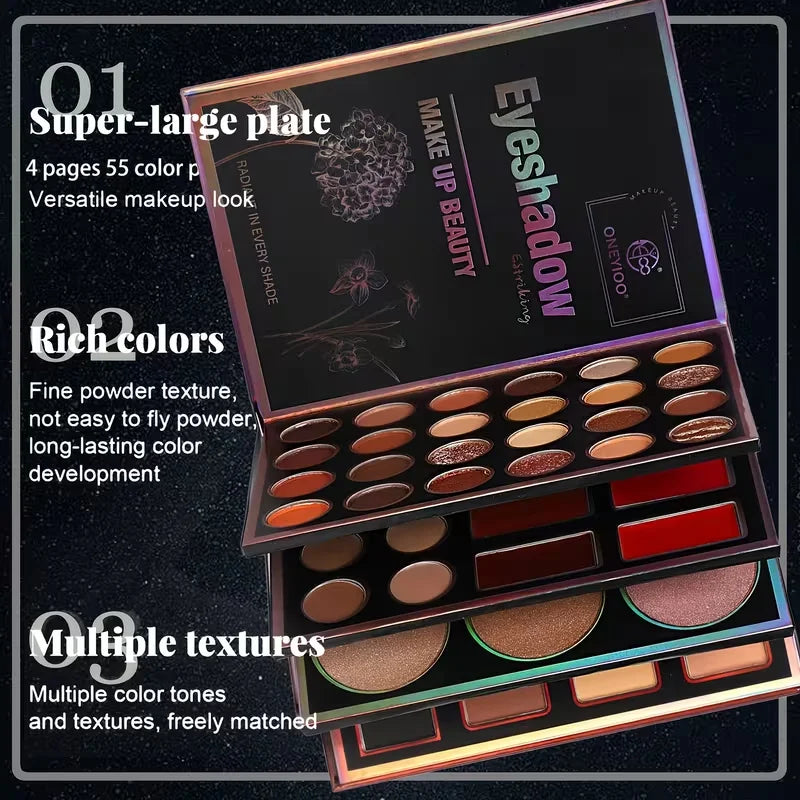 All-in-One Makeup Kit Eyeshadow Palette with Highlighter Contour & Lipstick