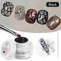 5ml Poke Nail Art Gel Glue for Textured UV LED Nail Design - Black & White