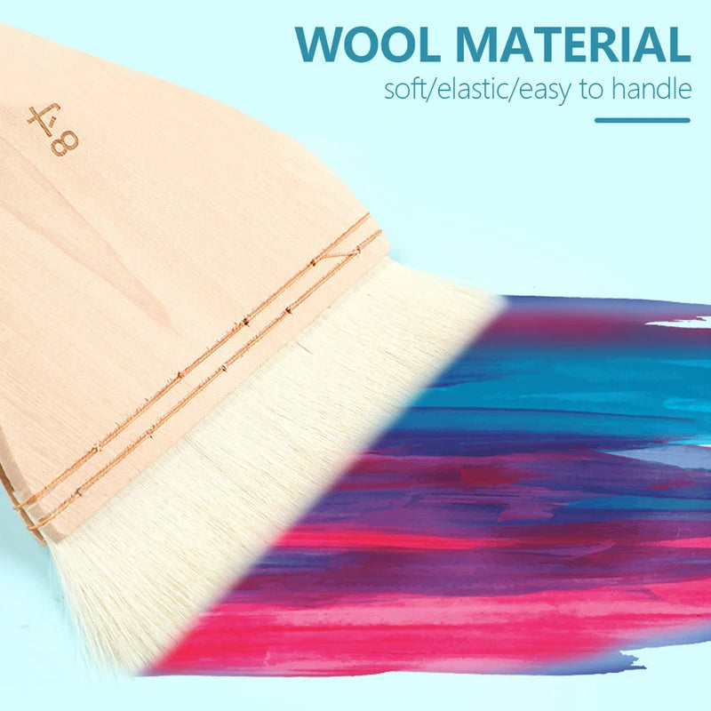 High-Quality Wooden Handle Goat Hair Paint Brushes for Wall Art and Painting