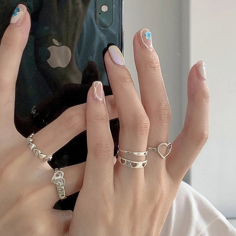 Bohemian Pearl Ring Set for Women - Vintage Gothic Rhinestone Jewelry Gift
