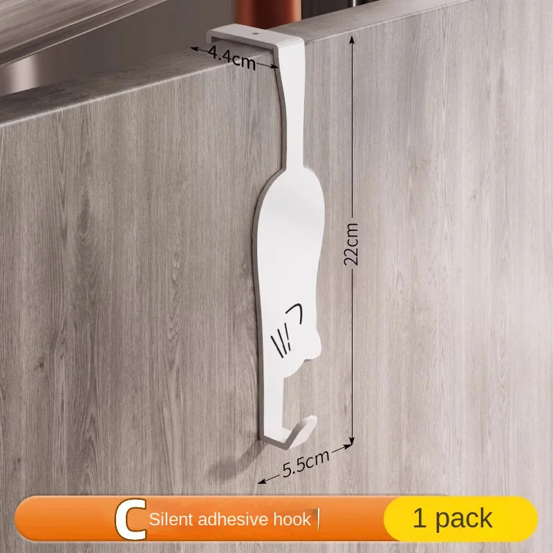 1/6 Piece Over-the-Door Hook Set - No-Drill Storage Rack for Kitchen & Closet