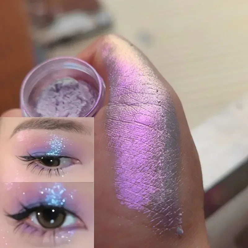 Glitter Eyeshadow Powder - Long Lasting Chrome & Holographic Pigment for Eye Makeup