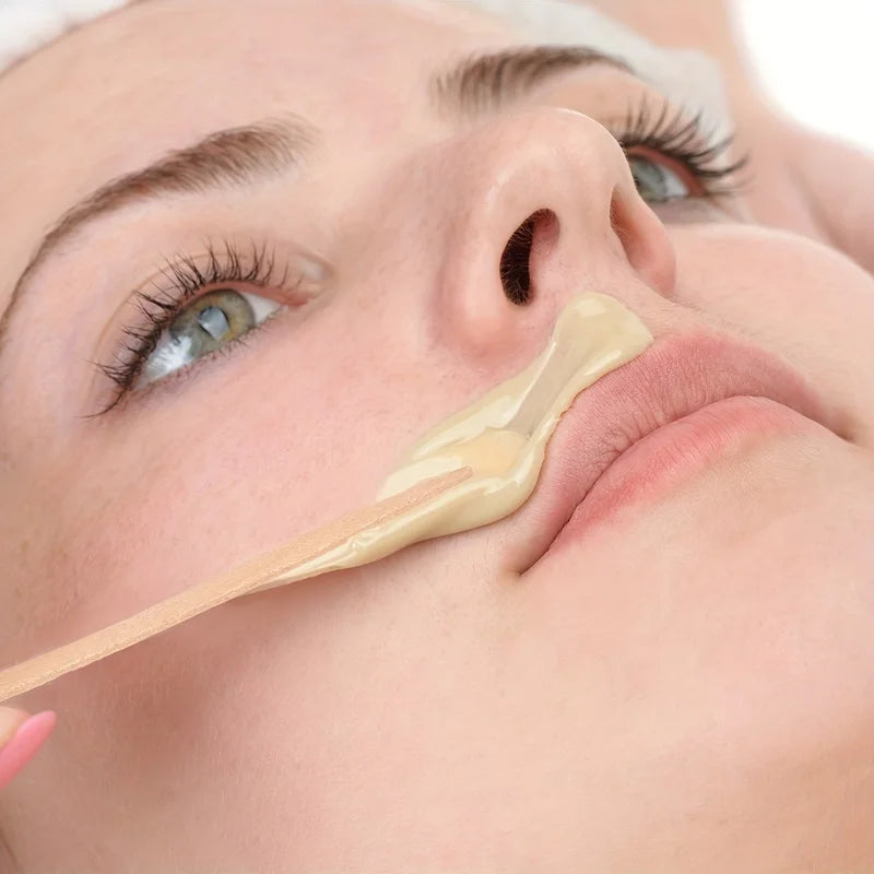 100pcs Wax Applicators Spatulas for Hair Removal Face & Body - Disposable Wooden Sticks