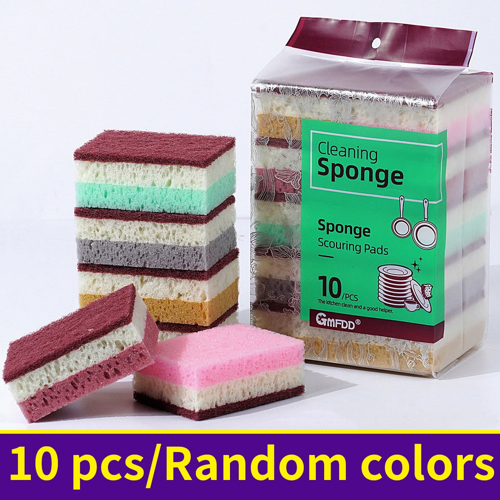 High Density Sponge Cleaning Cloth for Dishwashing and Kitchen Use – Non-Greasy, Multi-Color