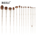 15-Piece Synthetic Makeup Brush Set with Storage Bag - Foundation Eyeshadow Blush