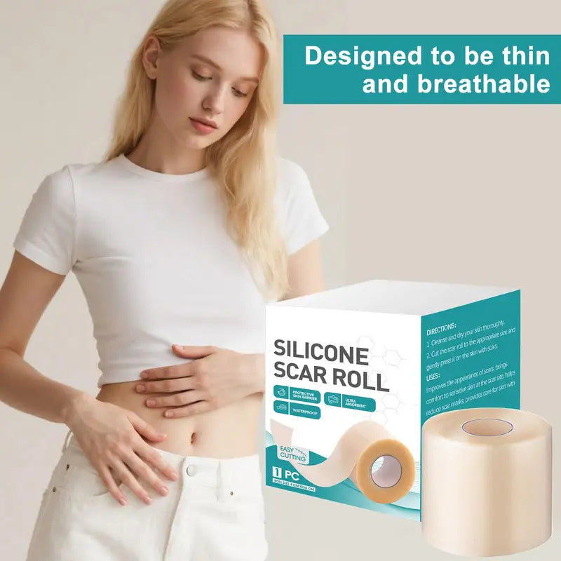 Silicone Scar Patch Roll for Wound & Burn Care Self-Adhesive Hydrocolloid Bandages