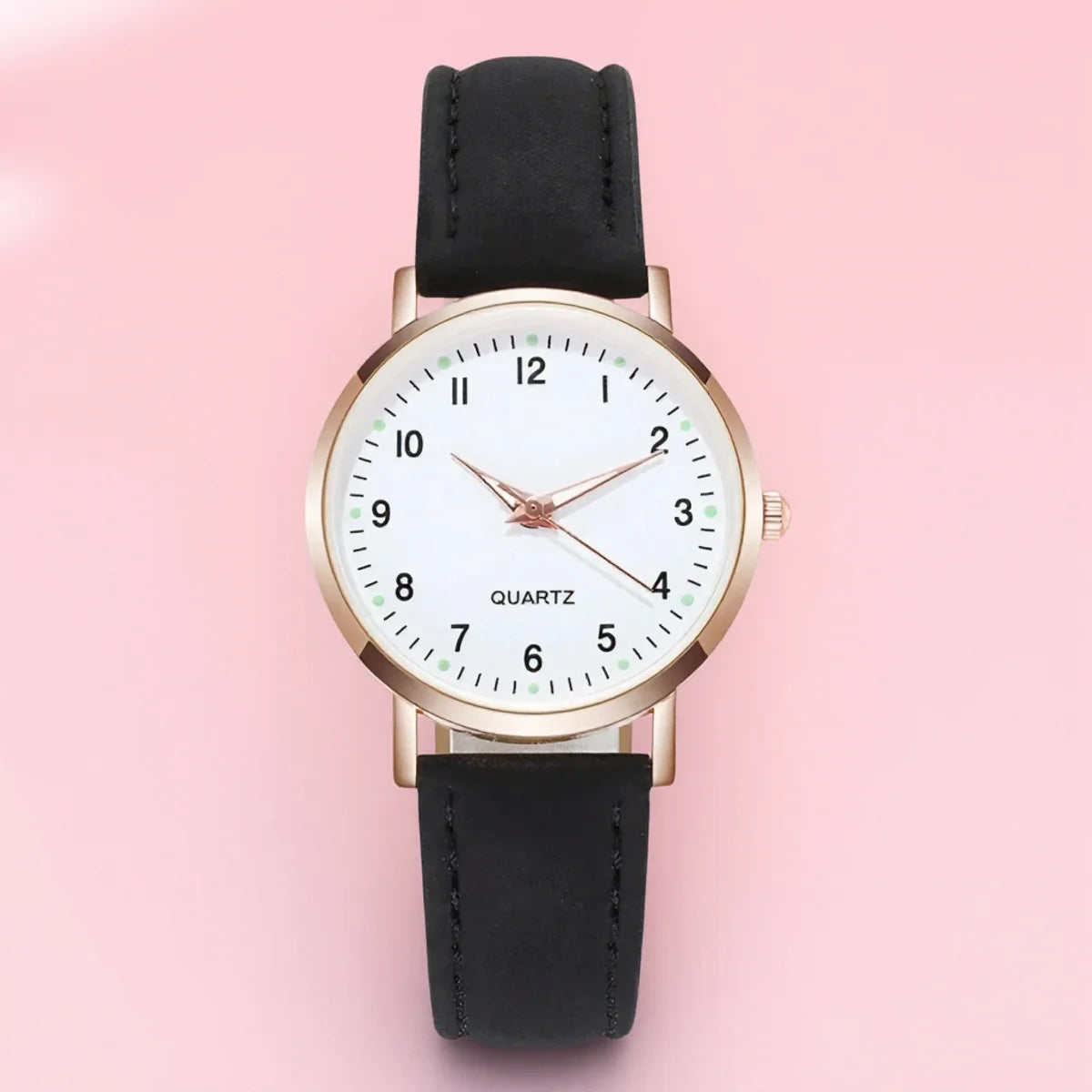 Women's Casual Luminous Quartz Watch with Leather Strap - Multiple Colors