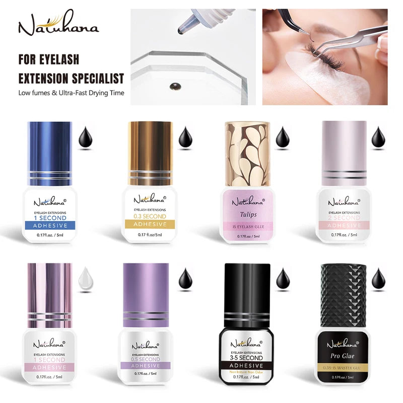 Professional Eyelash Extension Glue - Fast Dry, Sensitive, Strong Adhesive for False Lashes