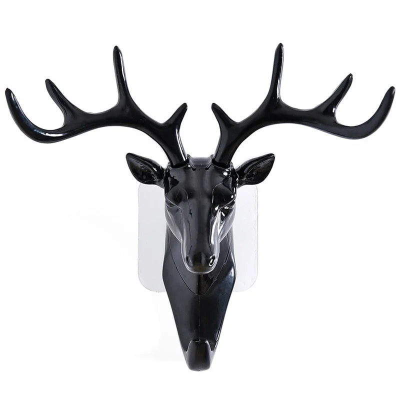Wall Hanging Deer Head Hook Vintage Antlers Rack for Clothes Hat Scarf Keys