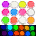 12pcs Glow in Dark Luminescent Powder Set for Nail Art and Crafts