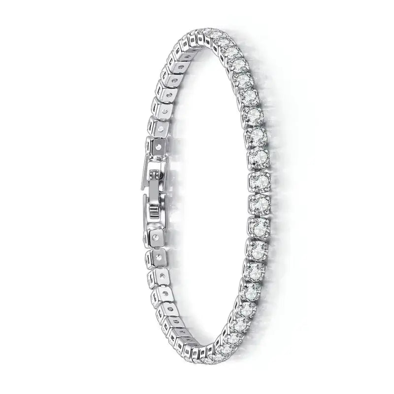 Women's Zirconia Tennis Bracelet Crystal Charm Thin Chain Wedding Jewelry
