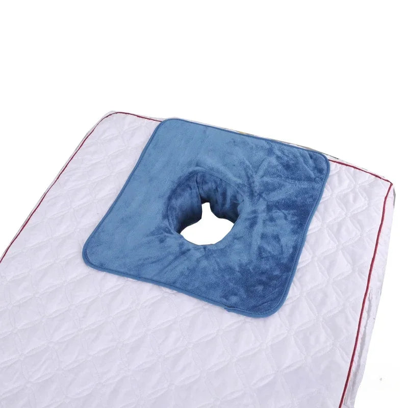 Velvet Face Towel with Face Hole for Spa Massage Bed 35x35cm - Thickened