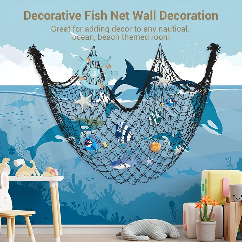Nautical Mesh Fishing Net Decor 80x40 Inches for Wall, Ceiling & Party Decor