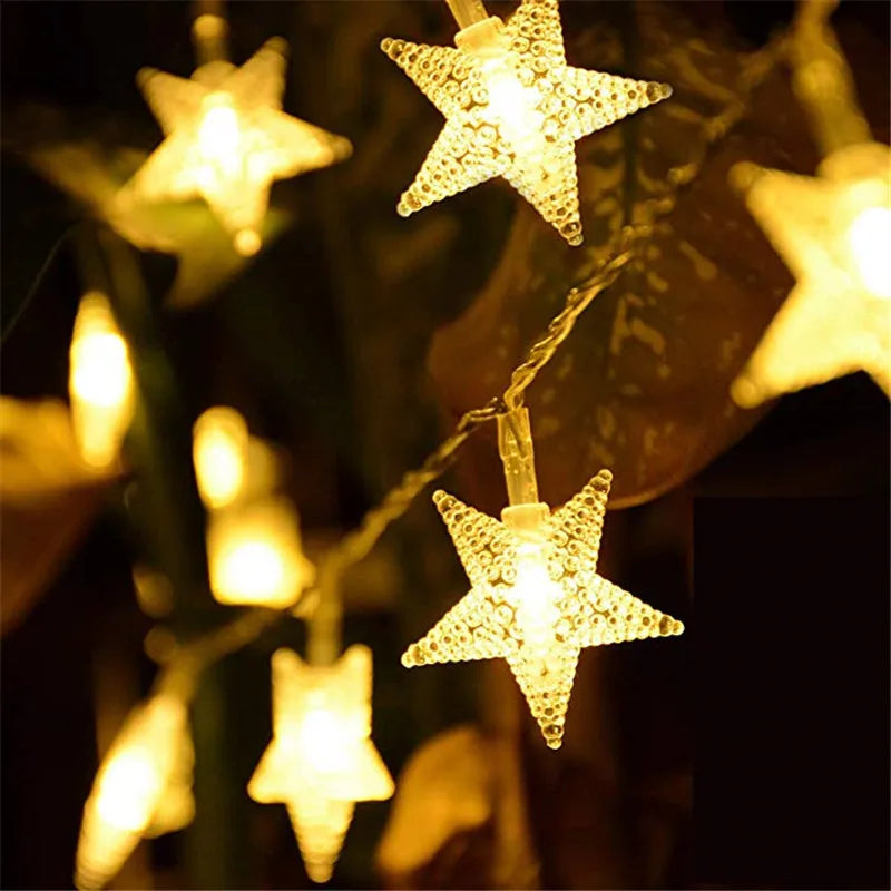 Outdoor 6M 40 LED Star String Lights - Holiday & Christmas Tree Decor
