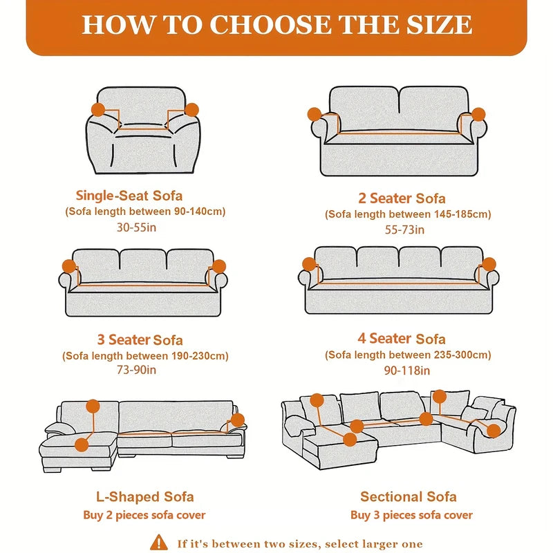 Jacquard Leaves Pattern Sofa Slipcover - Non-Slip Stretch Protector for L-Shaped & Sectional Sofas
