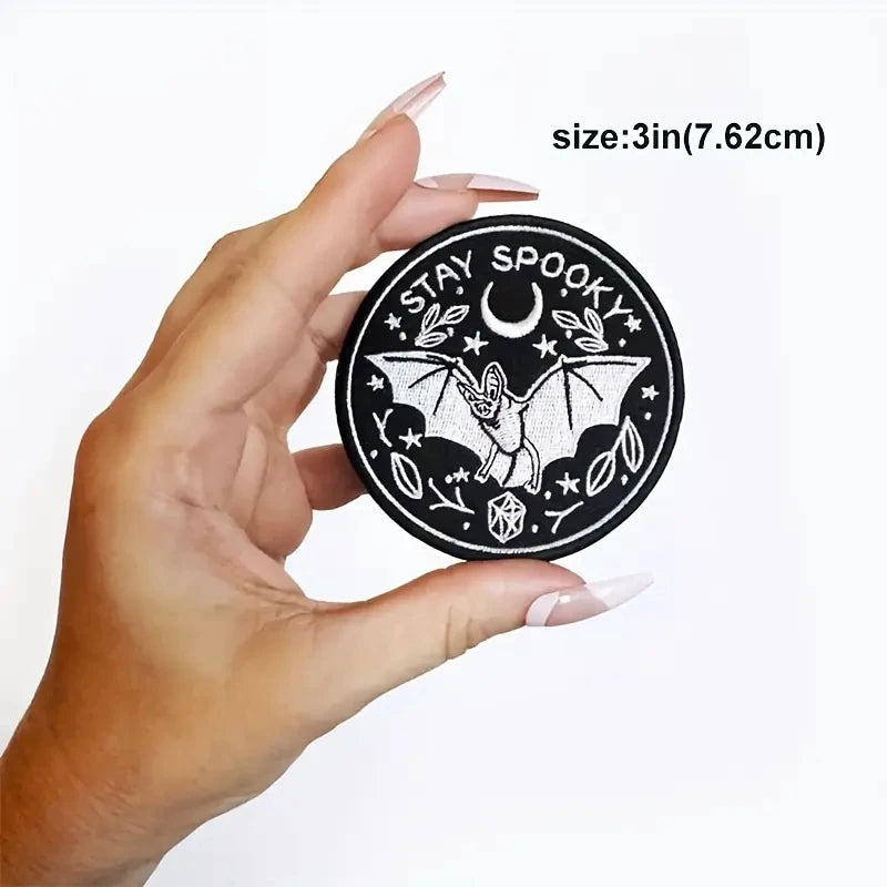 Halloween Embroidered Patch - Spooky Bat Iron-On Badge for Clothes & Accessories