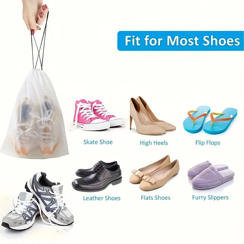 Travel Shoe Storage Set - Portable Transparent Organizer Bags for Easy Packing