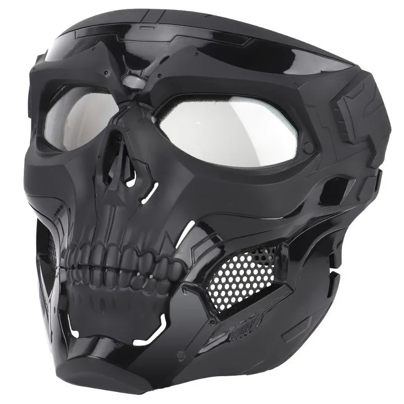 Skull Design Halloween Cosplay Costume with Adjustable Strap & Side Pockets