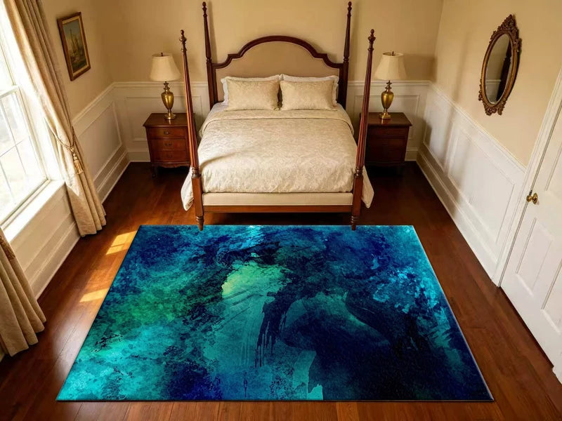 Abstract Art Rug Modern Splash Texture Floor Mat Non-Slip Home Bedroom Living Room