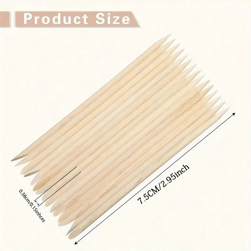 100pcs Wooden Wax Applicator Sticks for Hair Removal - Mini Size, Unscented