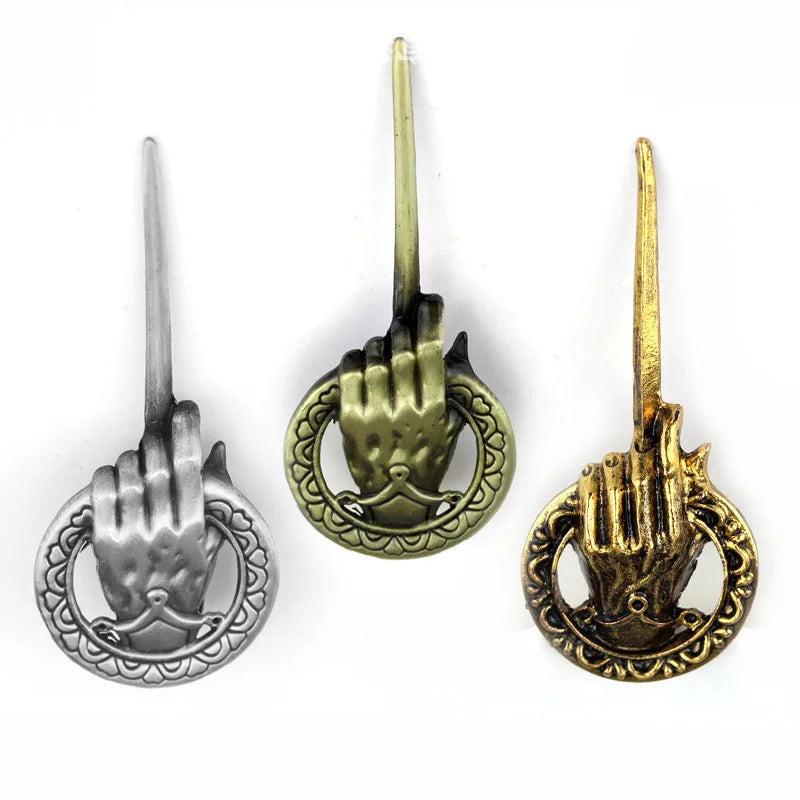 King's Scepter Hand Alloy Brooch Decorative Coat and Hat Accessory