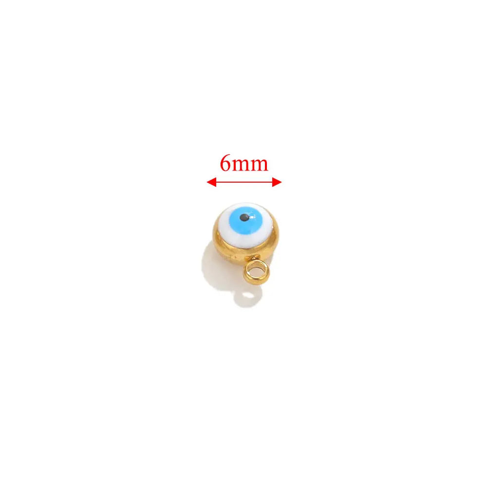 10pcs Stainless Steel Devil's Eye Charms for Jewelry Making – Multiple Colors