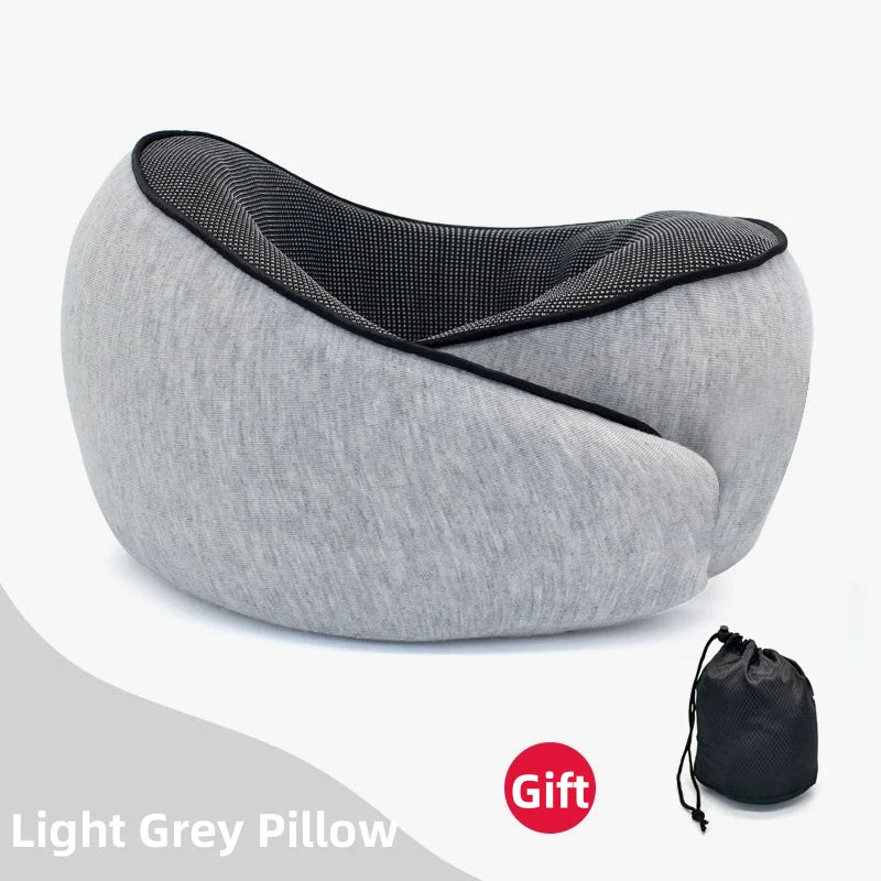 Memory Foam Travel Neck Pillow U-Shaped Support for Sleep & Comfort
