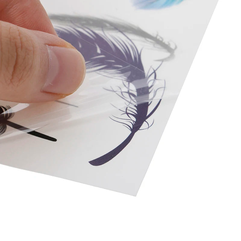 Temporary Tattoo Sticker Set for Women - Waterproof 3D Butterfly Rose Feather Body Art