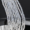 100Pcs 4mm Clear Glass Beads Flat Round Faceted Spacer Jewelry Making Supplies