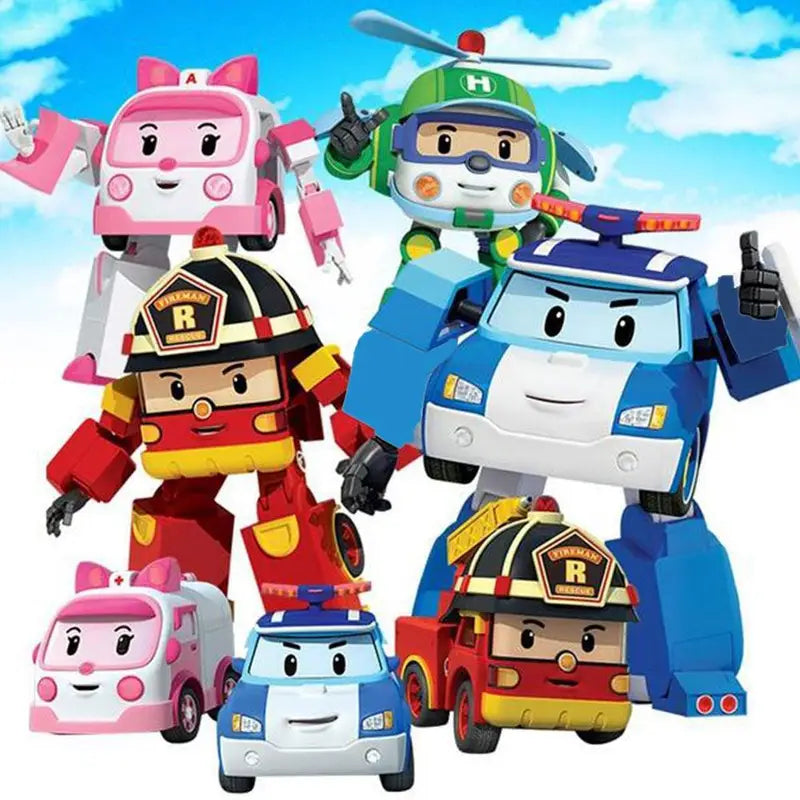 Transforming Robot Action Figure Kids Toy - Multiple Colors & Styles