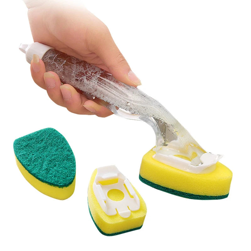 Dish Wand Soap Cleaning Brush Set with Replacement Sponges - Kitchen Sink Scrubber
