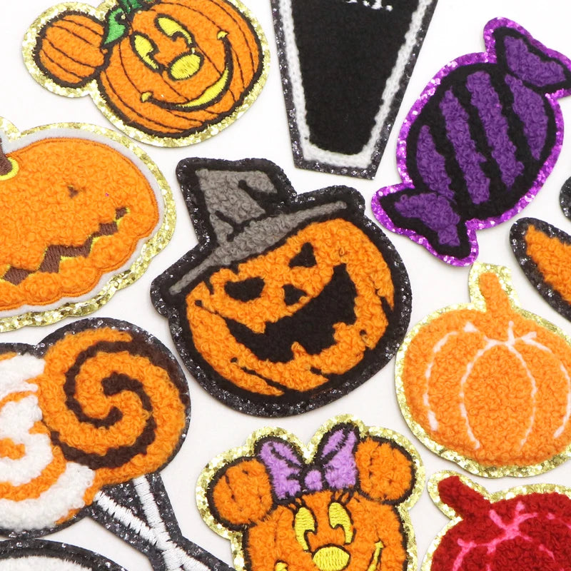 Halloween Fabric Patches for Clothing and Accessories - Iron-On Embellishments