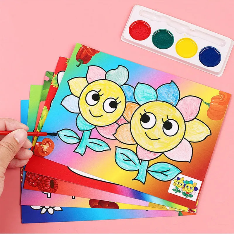 10-30 Pcs DIY Cartoon Paint Coloring Graffiti Art Set for Kids Party & School