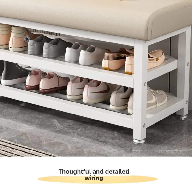 Shoe Changing Stool with Storage Bench for Entryway and Home - Light Luxury Design