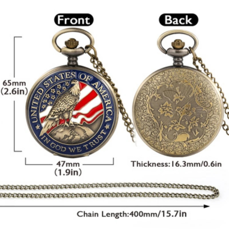 Vintage American Presidential Pocket Watch with Eagle Design for Men & Women