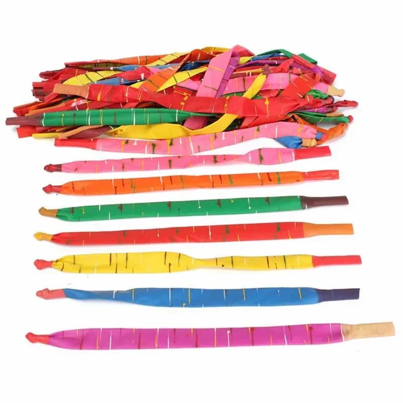 10/20pcs Mixed Color Latex Rocket Balloons Flying Squeaking Party Decorations
