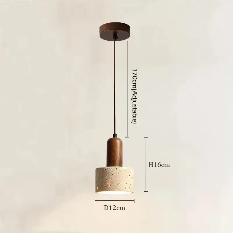Wabi Sabi Style Travertine Pendant Light for Bedroom Kitchen Dining