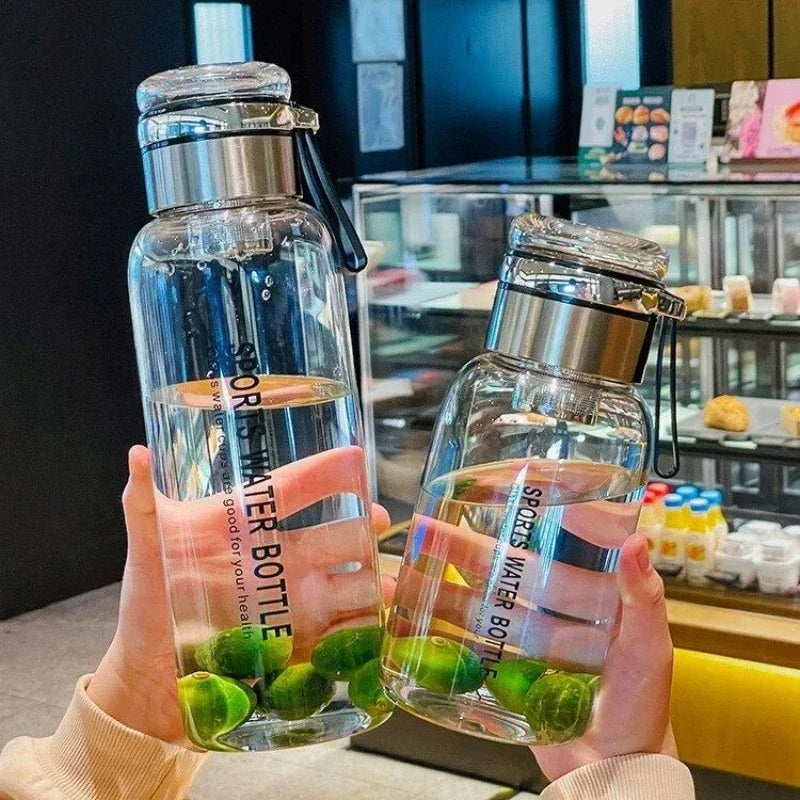 Large Capacity Glass Water Bottle with Leakproof Lid and Insulated Sleeve - Multiple Colors