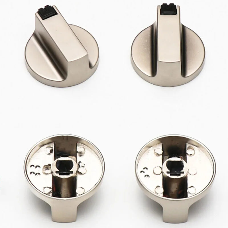 Universal Metal Gas Stove Control Knobs 6mm/8mm for Oven & Cooktop (2 Pack)