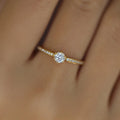 Sterling Silver 14K Gold Plated Zircon Ring for Women Wedding Jewelry